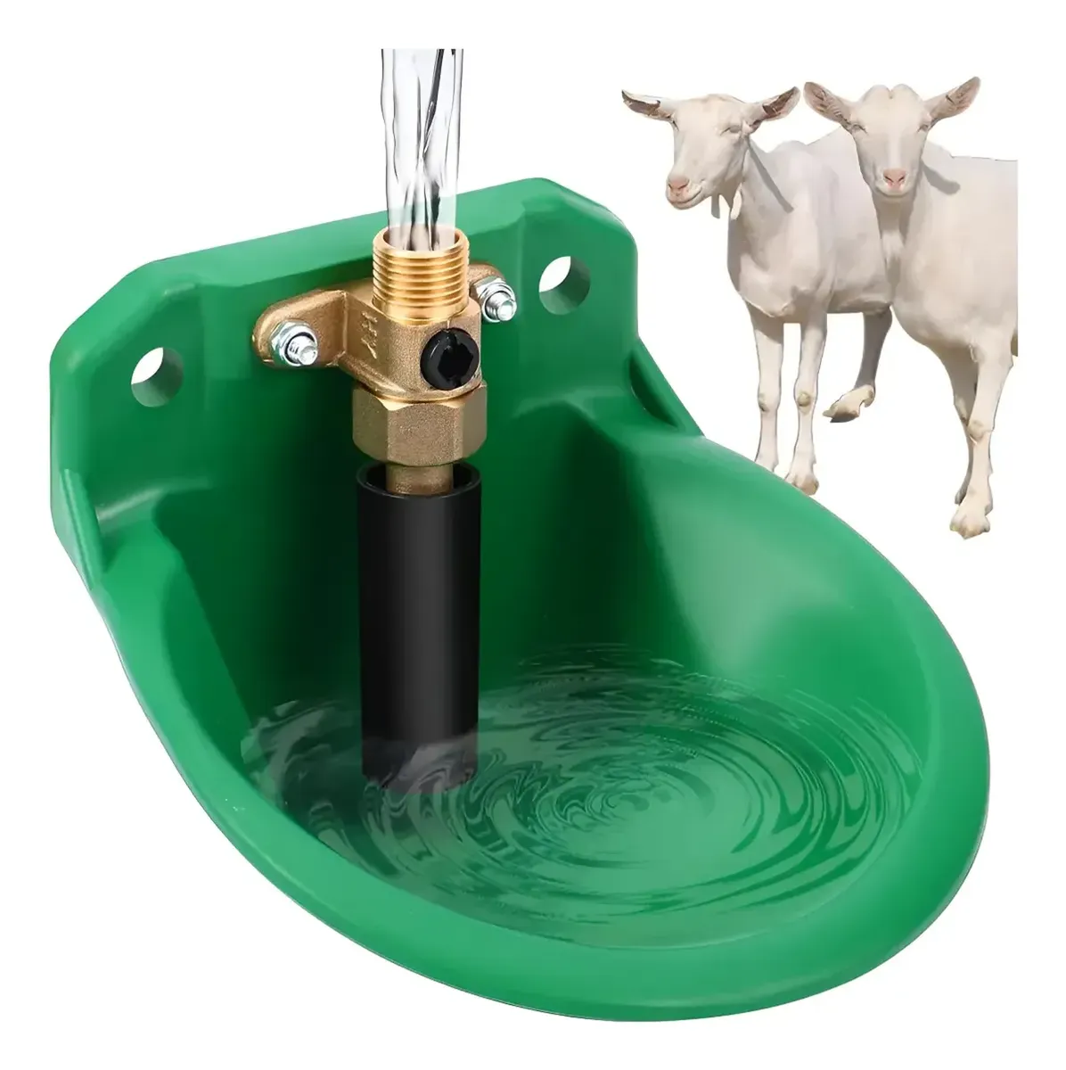 Bebedouro Automático para Ovinos e Caprinos - Concha Plástica com Válvula de Latão